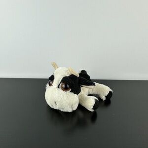 Russ Berrie Rare Lil Peepers Charlie Cow 5” Black White Cream Bull Plush Peeper